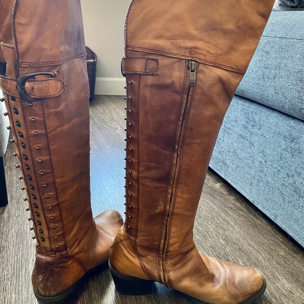 Vince Camuto Over the Knee Studded leather Boots